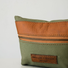 Load image into Gallery viewer, LEATHER + CANVAS ACCESSORY BAG
