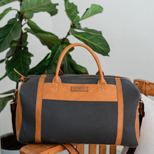 Load image into Gallery viewer, CANVAS + LEATHER OVERNIGHT BAG