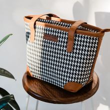 Load image into Gallery viewer, MINI BOXI BAG – HOUNDS TOOTH – BROWN or BLACK  TRIMMINGS