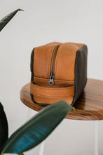 Load image into Gallery viewer, CANVAS + LEATHER - TOILETRY BAG CHARCOAL