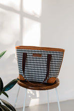 Load image into Gallery viewer, MINI BOXI BAG – HOUNDS TOOTH – BROWN or BLACK  TRIMMINGS