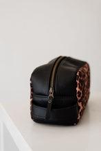 Load image into Gallery viewer, LEATHER + CANVAS TOILETRY BAG  SMALL