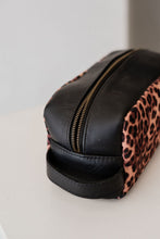 Load image into Gallery viewer, LEATHER + CANVAS TOILETRY BAG  SMALL