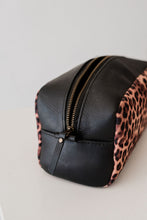Load image into Gallery viewer, LEATHER + CANVAS TOILETRY BAG  SMALL
