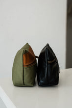 Load image into Gallery viewer, LEATHER + CANVAS ACCESSORY BAG