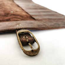 Load image into Gallery viewer, Leather Knife Roll Up Bag