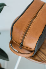 Load image into Gallery viewer, CANVAS + LEATHER - TOILETRY BAG CHARCOAL
