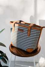 Load image into Gallery viewer, MINI BOXI BAG – HOUNDS TOOTH – BROWN or BLACK  TRIMMINGS
