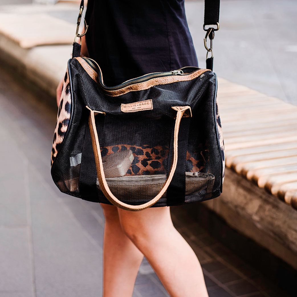 Leopard print outlet gym bag