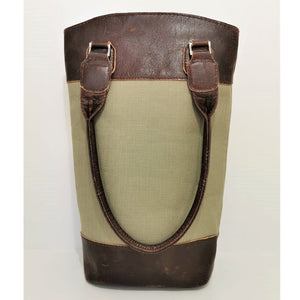 Alternative - Canvas and Leather Wine Carrier Bag